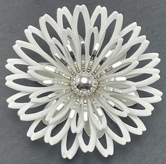 Sarah Coventry Vintage Brooch Pin White Layered Flower Convertible Pendant
