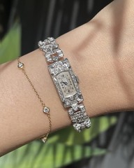 Original Antique Art Deco Platinum 3.65ct Earth Diamond Cocktail Watch