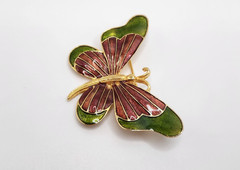 Vintage Gold tone Brooch Lot 4 pieces Crown Trifari MFA Butterfly Leaf Star