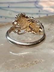 Black Hills Gold ring size 5 leaves band sterling silver women