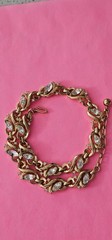Vintage Trifari crystal gold tone choker necklace good vintage condition 17″.