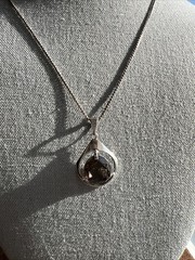 Vintage Sterling Silver & Smoky Quartz Necklace; Made in Israel; Beautiful!