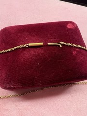Antique 10K Gold 14″Curb Link Chain Necklace Barrel Clasp Vintage Victorian