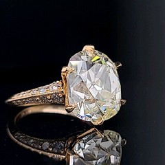 Vintage 18k Yellow Gold Engagement Ring 10.08ct Natural Euro Cut Yellow Diamond