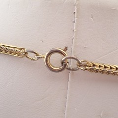 VTG Lanvin Paris 1970’s Modern Double L Logo Gold Silver Tone Pendant Necklace