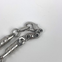 Vintage Style 38″ Silver Tone Textured Barrel Cylinder Link Opera Chain Necklace