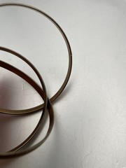 Copper Bangle Bracelet Set 3 Intertwined Stackable Narrow 7.5”