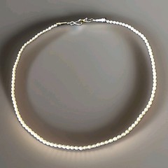 RARE & ELEGANT STRAND 2.5MM RICE PEARL NECKLACE (STERLING)