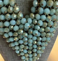 Gorgeous Vintage Crystal Necklace Iridescent Glass Statement Bib Choker 23”