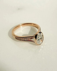 2.50TCW Vintage Oval Solitaire Moissanite Engagement Ring 18k Yellow Gold Plated
