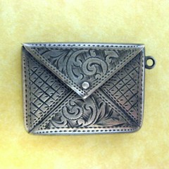 Antique Edwardian Engraved Sterling Silver Stamp Case Charm Adie & Lovekin Ltd