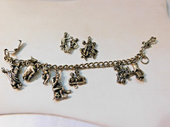 Vintage Ten Commandments Charm Bracelet | 10 Religious Charms | Moses Bible