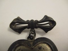 Vintage Sterling Silver Locket Pendant Pin Brooch c1940s Solider Photo