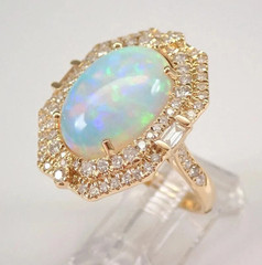 4.00Ct Oval Cut Genuine Fire Opal Halo Engagement Ring 14K Yellow Gold Plated