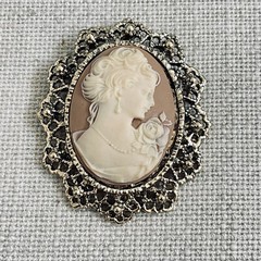 Vintage goddess statue dual purpose brooch pendant