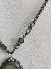 1960’S Gothic Art Deco Style Smoky Glass Cameo Necklace Pearls Flowers Floral