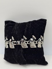 Vintage Bracelet Egyptian Revival Nefertiti Head Link Sz 7.25” Estate Jewelry