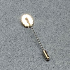 Retro Style Oval Stick Pin 2.5 In Pink Rose Flower Floral White Vintage Classic
