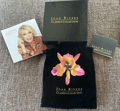 Joan Rivers Fashion Flowers Couture Collection Orchid Pin Brooch Vintage