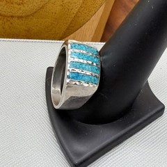 WMCO Wheeler Sterling Silver And Turquoise Chip Ring Sz 10.5