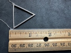 3.70g Vintage Sterling Silver 925 Pave Triangle Pendant Necklace 32 in M