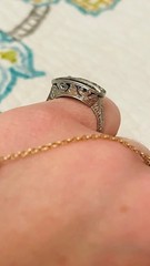 Art Deco Style Round Cut Lab Created Diamond 14k Yellow Gold FN Wedding Ring