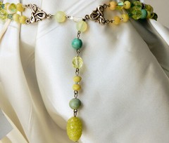 Larzo Necklace Pendant Yellow Jasper Yellow Opalite, Lemon Jade, Blue Opal Plus