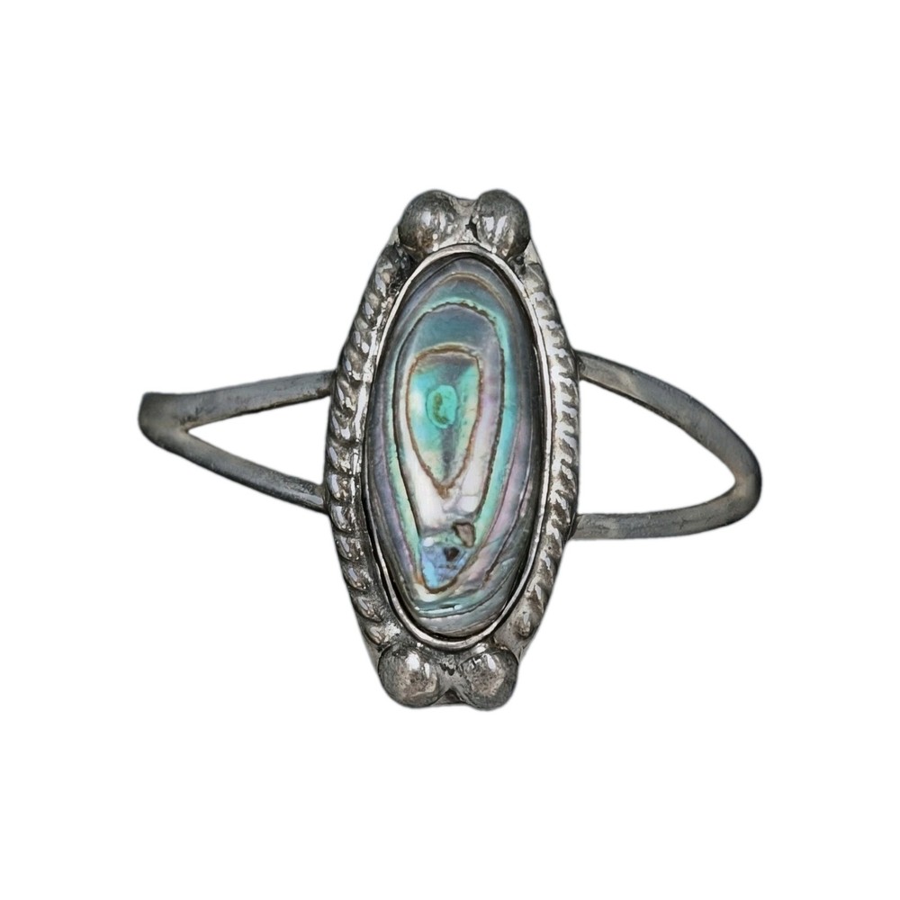 Vintage Alpaca Mexico Abalone Ring Size 6 Sterling Silver