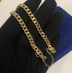 STUNNING! 14.5g 12k Gold Filled Detail Cuban Curb Link Bracelet 7.2″ Gf Vtg 6mm