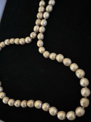 Judith McCann 40s Signed NY 58 Shuvon Pearl Necklace Dual-Hook Clasp CRYSTAL VTG