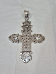 X-Large Sterling Silver Cross Pendant 3.75 Inches