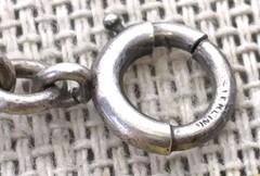 Rare Viking Craft Sterling Silver Necklace Art Deco Signed Mid Century 15.5” 46g