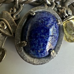 Napier Multi Charms Silver Chain Bracelet 7in. Massive! Charms 1.5in