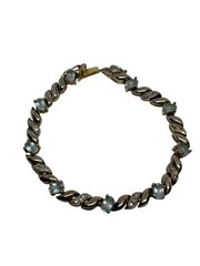 Vintage FAS Sterling silver rhinestone bracelet 7 1/2 inches lg 15.5 grams 925