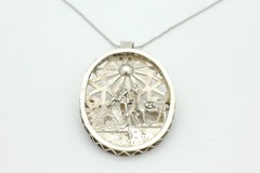 Vintage Sterling Silver Religious Moses on the Nile Pin or Pendant-2.5″ x 1.5″