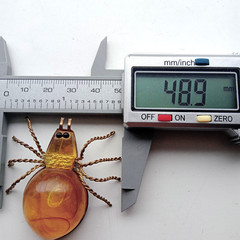 Vintage Spider Brooch Amber Color Resin. Made in the USSR
