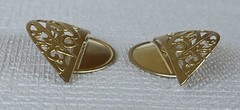 Vintage Edgar Berebi Earrings Statement Modern Art Gold-toned Pierced Open Large