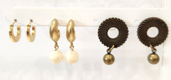 Vintage Gold Tone Pierced Earrings 80’s/90’s Good Quality Lot of 12