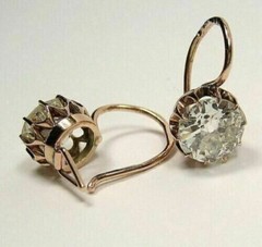 Vintage Art Deco Style Lab Created Diamond Drop Dangle 14k Gold Finish Earrings