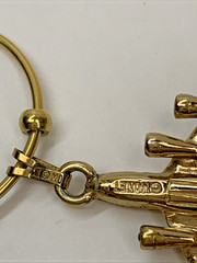 Vintage MONET Charm Holder Gold Tone Pendant w/ Air Plane Charm Retro 70’s 80’s