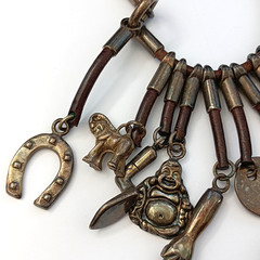 UNOde50 Rare Boho Leather Charm Necklace Statement Talismans Spiritual Unisex