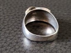 Vintage Gold and Silver Geometric and Textured Ring. Marked 925 and 18K Size 7.5