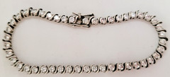 Ross Simons CZ Cubic Zirconia 925 Sterling Silver Tennis Bracelet 7.25″ – AS IS