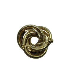Vintage Brooch Lot 5 Piece Gold Tone Spiral Pins Love Knot Mod Geo Retro 3-D