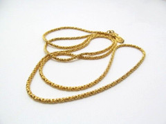 Vintage Kenneth Jay Lane Yellow Gold Tone Fused Twist 2.5mm Chain Necklace