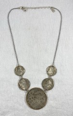 J&I Jessica & Ian Gibson Sterling Silver Copper Modernist Style Necklace 37 Gms
