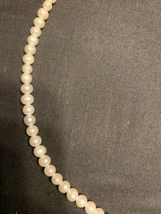 Vintage Pearl Necklace 18k Gold Clasp 19” Long 90 Hand-Strung Pearls
