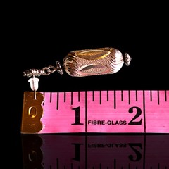 Two Tone Gold Silver Diamond Cut Metal Lantern Asian Style Dangle Drop Stud