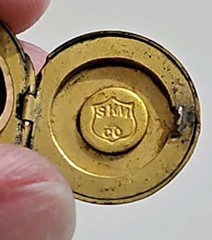 Victorian Petite Rose Gold Fill Round Photo Locket Charm “C” Monogram Antique