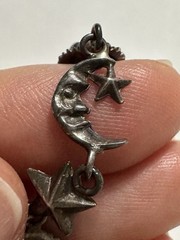 Vintage Sterling Silver 925 Sun Moon Star Link Bracelet